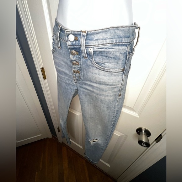 Madewell Women’s 23 9” High Rise Skinny Distressed Button Fly Jeans Light 00 - Picture 15 of 16